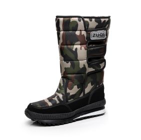 Winter Plush Warm Snow Boots Unisex Waterproof Non-slip Martin Ski Boots (Color: Camouflage, size: 36)