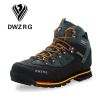 DWZRG Men Hiking Shoes Waterproof Leather Shoes Climbing & Fishing Shoes