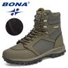 BONA New Designers Action Leather Winter Ankle Boots Men Tactical Plush