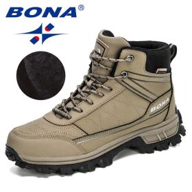 BONA New Designers Nubuck Hiking Shoes Men Trekking Tourism (Color: Medium grey black, size: 10)