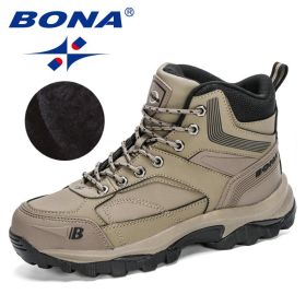 BONA New Designers Nubuck Hiking Boots Men Winter Shoes (Color: Medium grey black, size: 8.5)