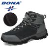 BONA New Designers Genuine Leather Hiking Shoes Winter Sneakers Men