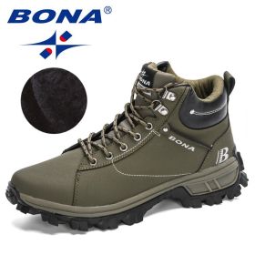 BONA New Designers Nubuck Sports Tactical Boots Men (Color: Army green S gray, size: 10.5)