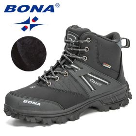 BONA New Arrival Hiking Shoes Men Outdoor Trekking Shoes Trainers (Color: Dark grey S gray, size: 10.5)