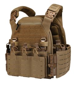 Tactical Vest Quick Release Airsoft Weighted Military Breathable Vests (Color: Brown)