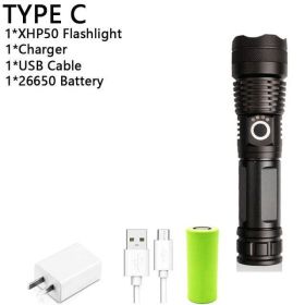 LED/Powerful/Rechargeable/Tactical/Handled/EDC Flashlight (Emitting Color: C-XHP50)