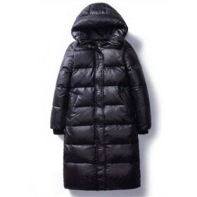 2023 Winter Down Cotton Jackets Women's Clothes Long Parkas Slim (Color: Black, size: XL)