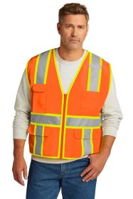 CornerStone ANSI 107 Class 2 Surveyor Zippered Two-Tone Vest CSV105 (Color: Safety Orange, size: 4/5X)