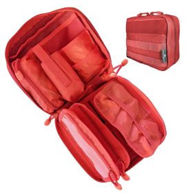 First Aid MOLLE Bag for First Aid Kits (IFAK) | Emergency;  Backpacking (Color: Red)