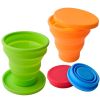 1pc Soft Silicone With Lid; Retractable Mini Folding Water Cup