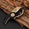 Pocket Mini Knife With Vintage Skull Design