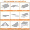 Waterproof Camping Tarp Kit Tent Canopy