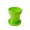 1pc Soft Silicone With Lid; Retractable Mini Folding Water Cup