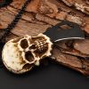 Pocket Mini Knife With Vintage Skull Design