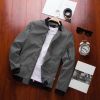 New Men Jacket Pockets Inner Bag Thin Slim Fit Fashion Ribbed Cuffs