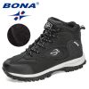 BONA New Arrival Action Leather Hiking Shoes Men Trekking Sneakers