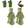 2pcs Emergency Blanket Poncho; Ultralight Waterproof Thermal