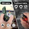 1pc Waterproof Windproof Lighter; USB Rechargeable Outdoor Dual Arc Lighter Flameless