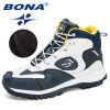 BONA New Arrival Action Leather Hiking Shoes Men Trekking Sneakers