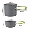 5Pcs Camping Cookware Mess Kit with Lightweight Aluminum Pot