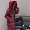 winter new women's long hooded zipper cotton clothing