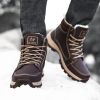 Brand Winter Leather Men Boots Plush Warm Men Snow Boots