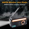 Emergency Radio Hand Crank Solar; Portable Weather Radio AM/FM/WB/NOAA