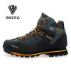 DWZRG Men Hiking Shoes Waterproof Leather Shoes Climbing & Fishing Shoes