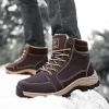 Brand Winter Leather Men Boots Plush Warm Men Snow Boots