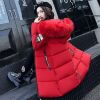 winter new women's long hooded zipper cotton clothing