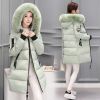 winter new women's long hooded zipper cotton clothing